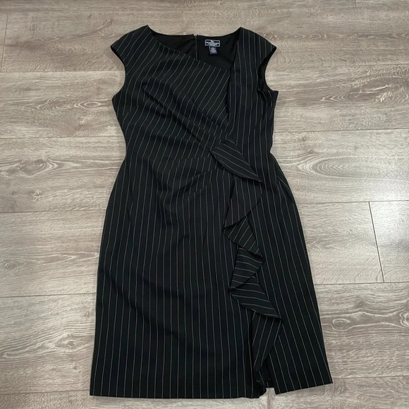 American Living Sleeveless Striped Side Ruffle Sheath Dress 12 - Picture 10 of 16